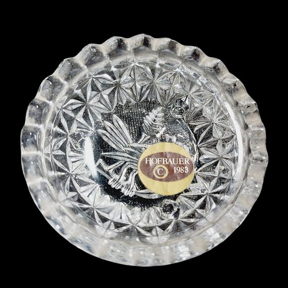 Vintage Hofbauer Byrds Trinket Dish and Lid Bavarian Crystal Jewelry Box German - Picture 8 of 11